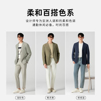 威可多 男士潮流休闲西服上衣春季橙标商务三醋酸西装外套 浅砂色