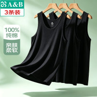 PLUS会员：A&B 100%纯棉休闲背心 *3件