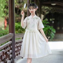 in.f 汉服女童连衣裙夏装2026新款儿童中式国风裙子女孩旗袍公主裙