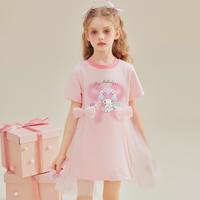 Hello Kitty 女童夏季美乐蒂ip甜美撞色T恤裙2026新款中大童裙子