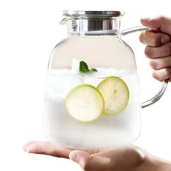 青苹果 高硼硅玻璃耐热圆趣水壶 1800ML