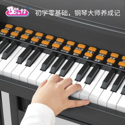 宝丽 儿童钢琴玩具可弹奏多功能电子琴  (乐器初学宝宝礼物） 宝丽升级款古典钢琴经典黑色 2108B-黑