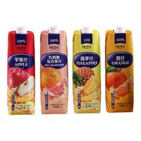 橙宝 100%纯苹果汁 1L*6瓶 果汁饮料
