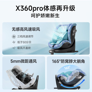 HBR虎贝尔 X360pro+ 通风款 条纹蓝 0-12岁 儿童座椅