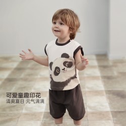 巴厘小猪 儿童无袖背心两件套