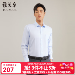雅戈尔 免烫 男士长袖衬衫 GLDP10171IFA 41