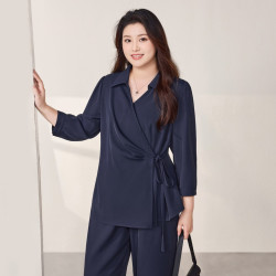 慕姗诗怡 大码女装2026新款收腰上衣直筒长裤B2603025