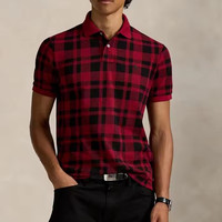 限新用户、今日必买：RALPH LAUREN 男士 定制修身版型格纹印花Polo衫 S/M码