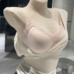 舒适蕾法式蕾丝细肩带内衣女士小胸聚拢无痕固定杯夏季薄