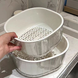 双层塑料洗菜盆沥水篮厨房神器多功能家用水果盘