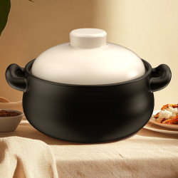 柚米一粒 陶瓷砂锅 耐热煮粥煲 20cm 明火沙锅