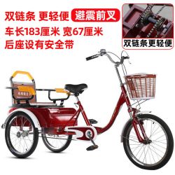 冀三健 老年三轮车 人力车 老人脚踏代步车 双人成人脚蹬自行车 带孩子