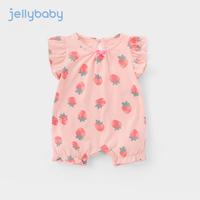 JELLYBABY 女童满印飞飞袖连体衣 白底美人鱼 80cm