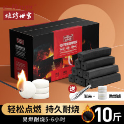 烧烤世家 烧烤碳 无烟木炭竹炭户外火锅炭环保烧烤燃料 含引火块，炭夹