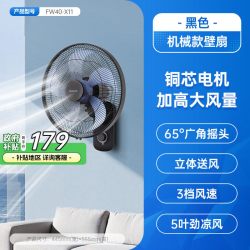 艾美特 壁扇电风扇家用遥控挂壁式电扇厨房风扇强力工业壁挂RD12