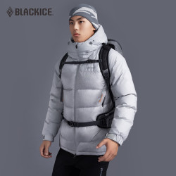 黑冰 户外登山徒步男款800蓬鹅绒轻量耐磨防风防泼带帽羽绒服 F8621MJ