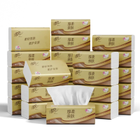 清风 抽纸 厚柔4层90抽24包M码 卫生纸巾抽纸家用 纸抽 餐巾纸 整箱装
