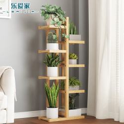 乐爱家 多层花架展示架家用室内外客厅阳台多肉植物简约楠竹置物花盆摆架