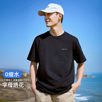 拓路者 男士短袖T恤 纯色圆领 黑色 M