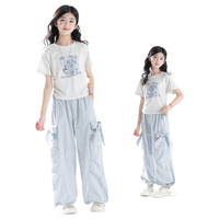 URBANSHOW 女童夏季短袖T恤工装长裤套装