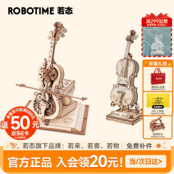 若态 若客秘境大提琴八音盒+大提琴摆件积木玩具生日六一儿童节礼物女