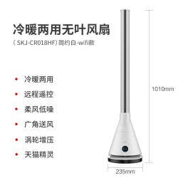 艾斯凯杰 无叶风扇低噪音家用落地塔式智能温控冷暖两用电扇速热无叶扇