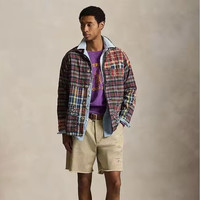 RALPH LAUREN 拼布马德拉斯格纹 工装衬衫外套