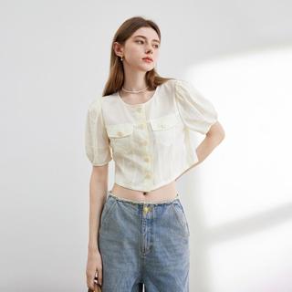 对白 女士短袖开衫半身裙两件套