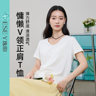逸阳 ESE-Y 正肩V领宽松短袖T恤 雅致黑 M