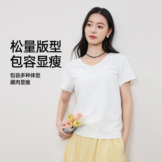 逸阳 ESE-Y 正肩V领宽松短袖T恤 雅致黑 M