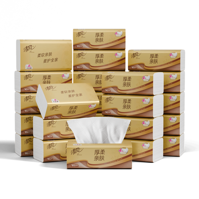 今日必买：清风 抽纸 厚柔4层90抽24包M码 卫生纸巾抽纸
