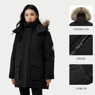 骆驼 AA22264036A 拒水羽绒 幻影黑 S 户外棉服