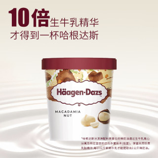 哈根达斯 夏威夷果仁口味大桶冰淇淋473ml 家庭装