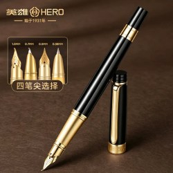 英雄 牌钢笔练字专用美工笔弯尖弯头书法硬笔楷书行楷美术绘画钢笔画艺术签名签字男士女士高档精致成人用学生