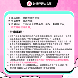 bilibili 哔哩哔哩 大会员1个月 bilibili大会员月卡