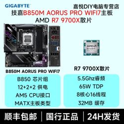技嘉 AMD R7 9700X散片 技嘉B850M AORUS PRO WIFI7电竞雕 板U套装