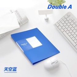 Double A 资料册插页袋文件夹收纳夹试卷夹文具办公用品分类黑色蓝色