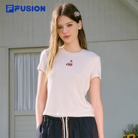 FILA 田曦薇同款FILA FUSION斐乐潮牌女针织短袖衫2026夏季新款修身T恤
