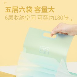 国誉 风琴包大容量多层文件夹多功能办公a4收纳盒透明袋小学生用放试卷的卷子收纳整理神器初高中生包文具用