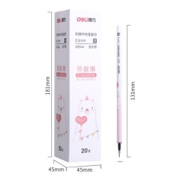 得力 正品得力可擦笔芯小学生用热可擦魔摩磨易擦0.5晶蓝色黑色0.38mm可爱卡通搽檫3