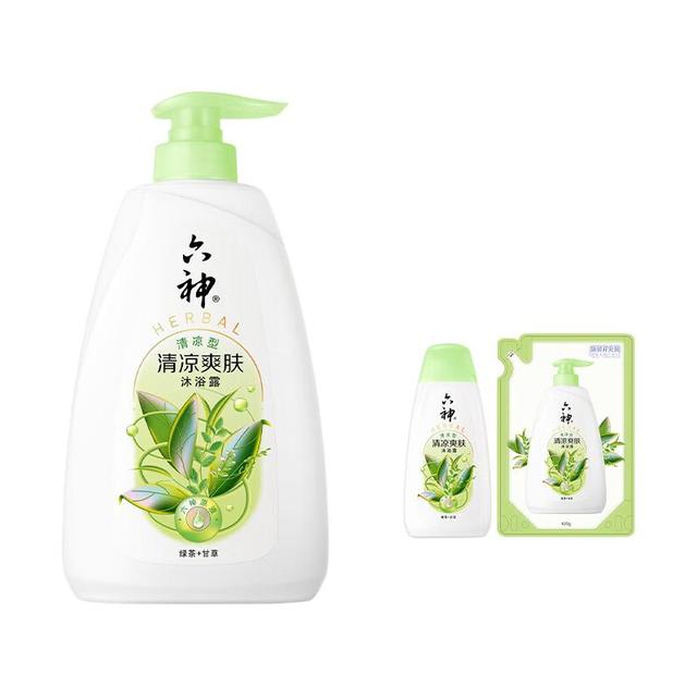 PLUS会员：六神 清凉爽肤 沐浴露 650g+420g+180g