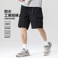 布衣传说 13738 宽松工装 黑色 XL 男士短裤