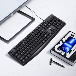 惠普 有线键盘静音办公家用打字