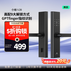 德施曼 小嘀v20智能锁半自动指纹锁家用防盗门电子密码锁霸王