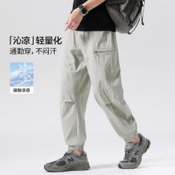 布衣传说 夏季户外工装运动松紧腰束脚裤男式休闲裤