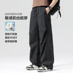 布衣传说 夏季薄款美式复古迷彩棉布洗水伞兵裤男式休闲裤