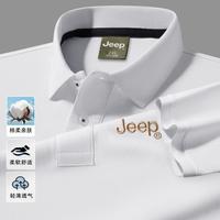Jeep 100%棉刺绣翻领短袖POLO衫