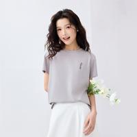 佐丹奴 纯棉圆领花朵刺绣短袖T恤