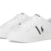 RALPH LAUREN Polo Ralph Lauren 保罗拉夫劳伦女式 Frazier(大童)运动鞋, 白色/海军蓝