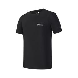 FILA 凉感速干防晒 正黑色 2XL 男士短袖T恤